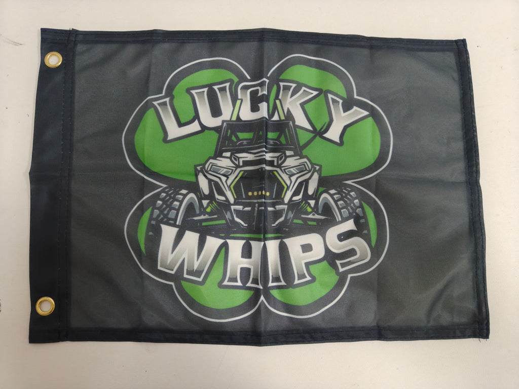 Lucky Whips flag featuring bold colors and detailed design, perfect for display or decorative use.
