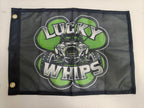 Lucky Whips flag featuring vibrant colors and bold design, perfect for outdoor celebrations and events.