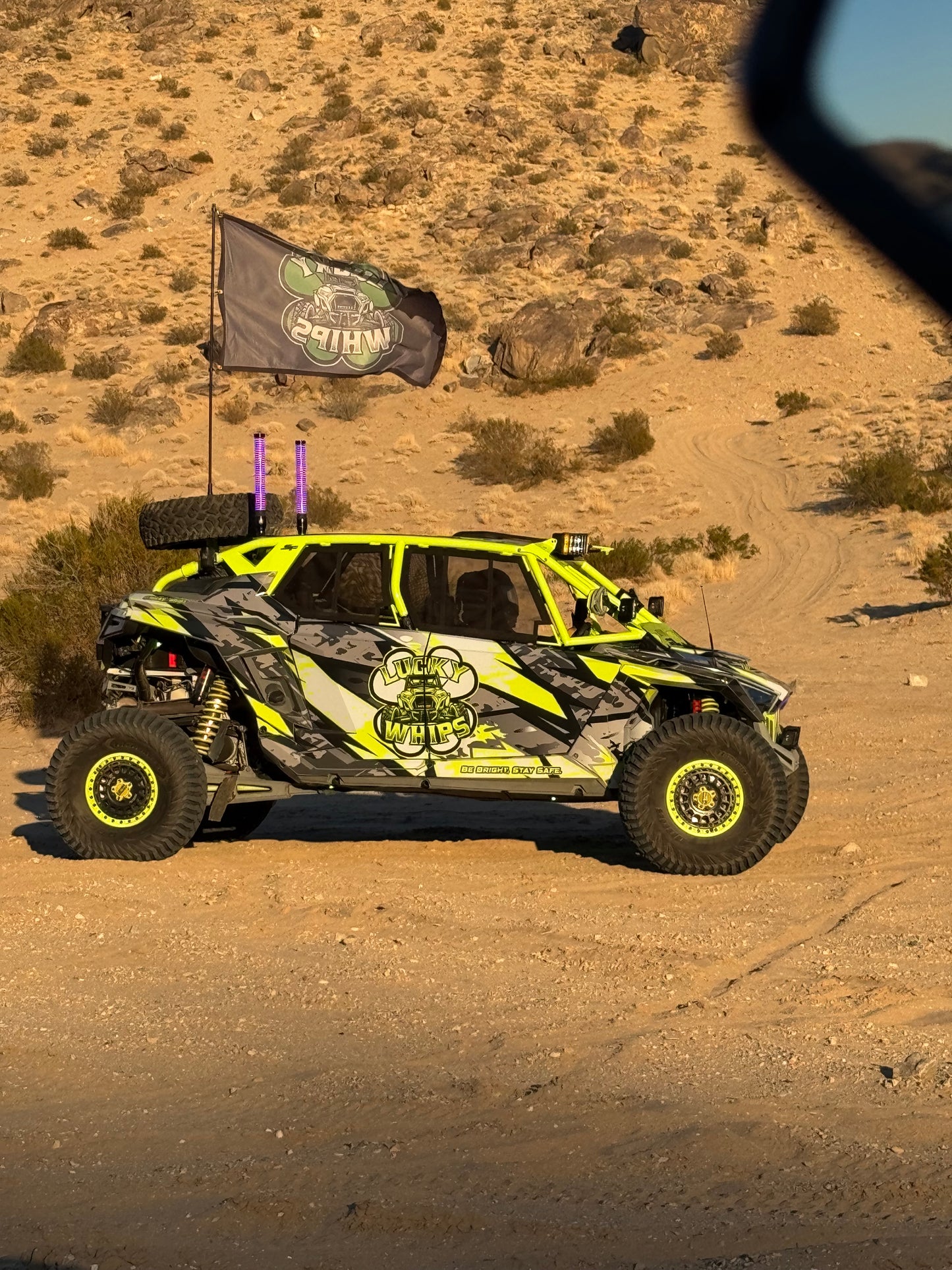 Lucky Whips DAY WHIP featuring a vibrant design and soft, flexible handle for ease of use.