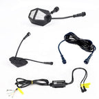 Lucky Whips Chasing Color RGB Rock Lights with four pods, showcasing vibrant multicolor LED lighting for vehicles or outdoor use.