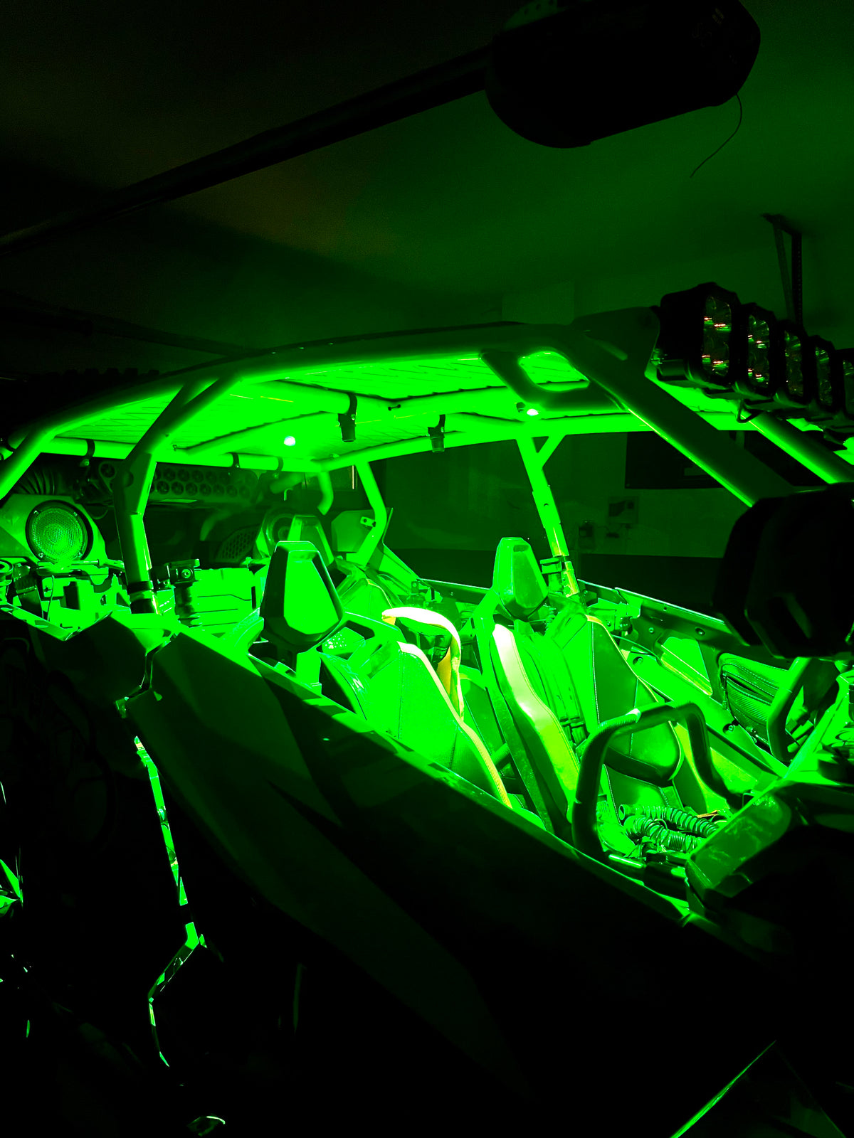White Lucky Whips Dome Lights showing sleek, modern design with clear lens and sturdy mounting hardware.