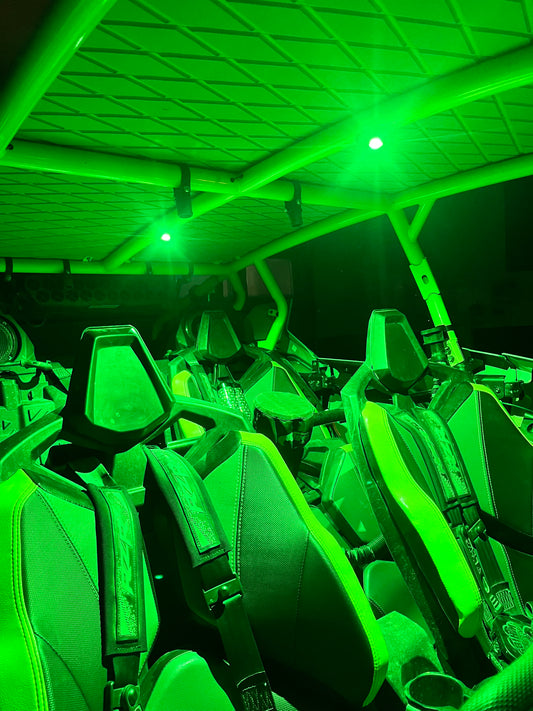 Lucky Whips dome lights featuring a sleek design and vibrant illumination for enhanced visibility and style.