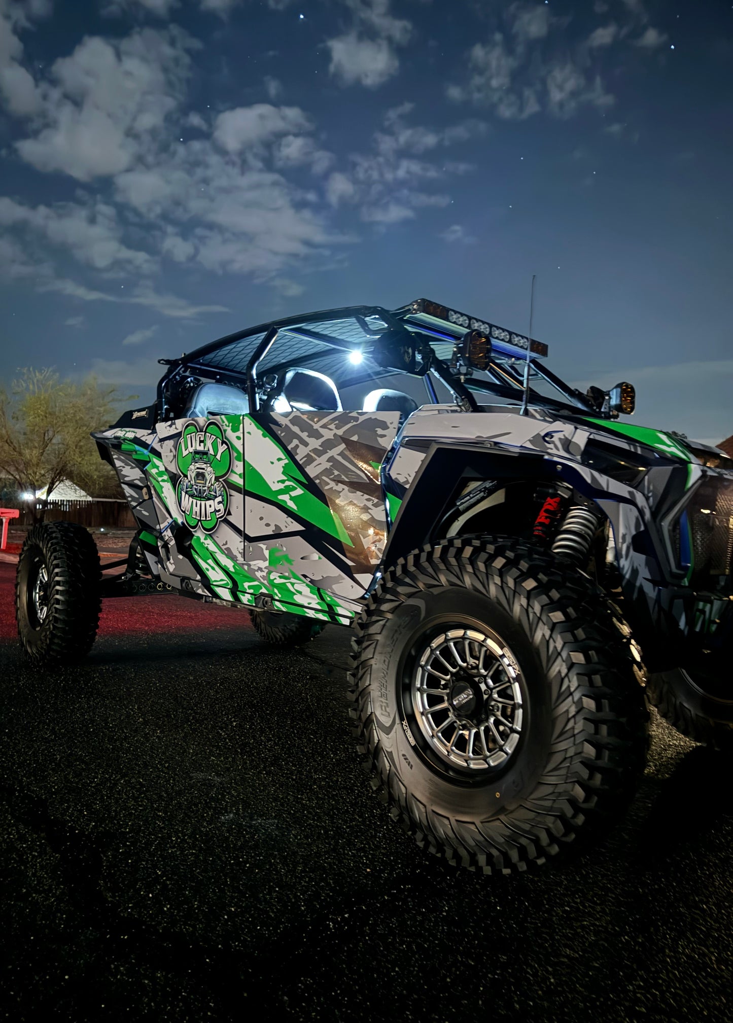 Lucky Whips dome lights featuring a sleek design with bright LED bulbs and a durable housing.