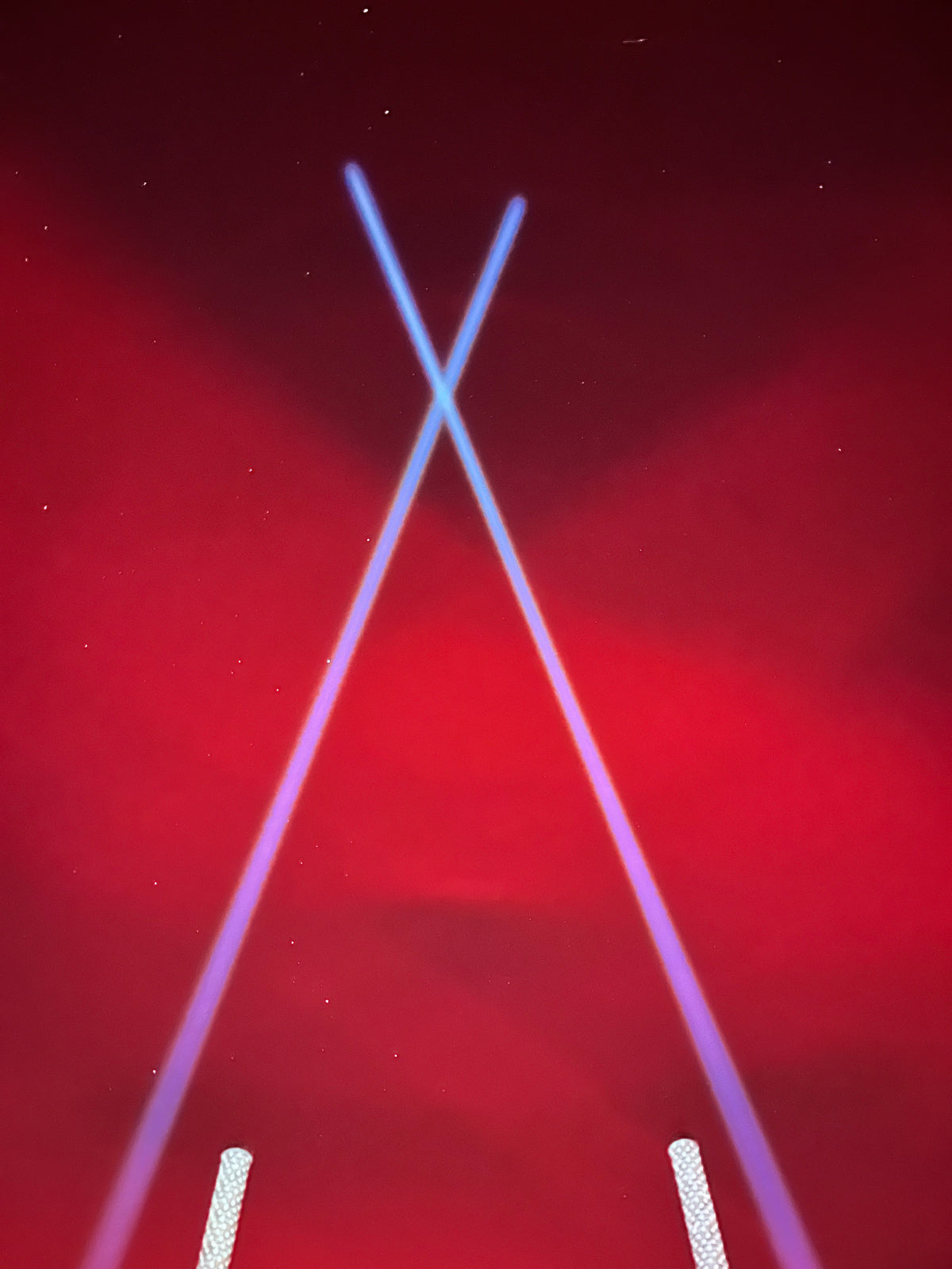 Pair of Lucky Whips Laser Pod Lights with sleek black design, ideal for decorative lighting and party effects.