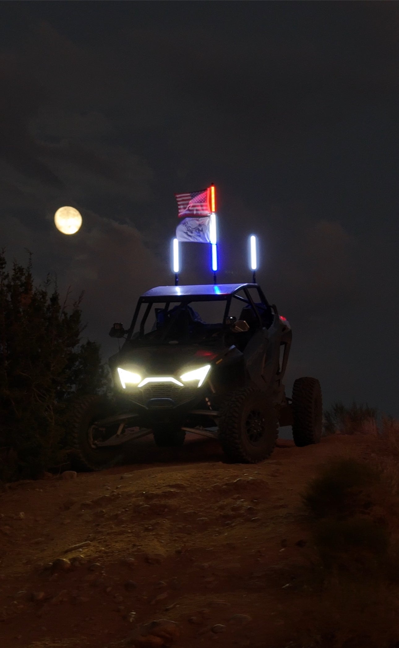 Lucky Whips RWB Hyper LED Whips, 2ft color-changing LED light-up whip with vibrant red, white, and blue lights for performances