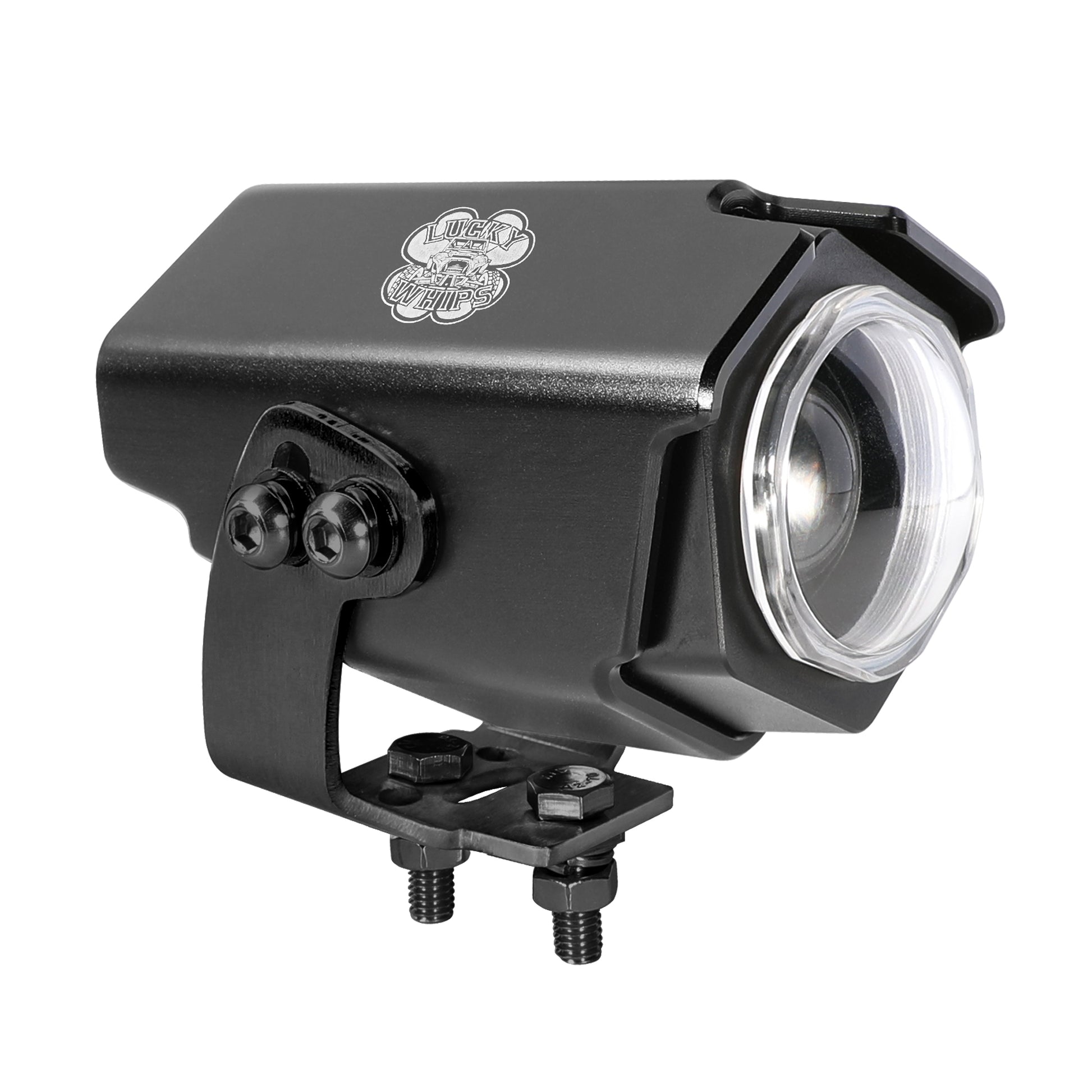 Two colorful RGB laser whips by Lucky Whips, showcasing vibrant lights and flexible design for dynamic performances.