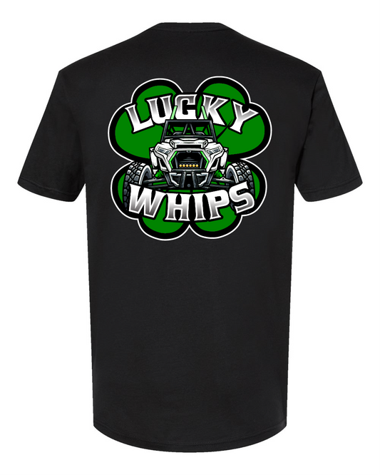 Lucky Whips short sleeve t-shirt in a vibrant blue with a relaxed fit and crew neckline, displayed on a neutral background.