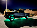 RGB wheel ring lights by Lucky Whips, featuring dual-wheel design with vibrant, colorful lighting effects for vehicles or displays.