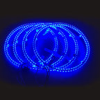 Lucky Whips RGB Wheel Ring Lights with dual ring design, colorful LED lighting for bikes or vehicles.