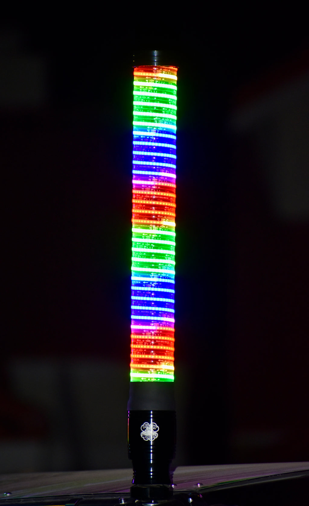 Xtreme G3 Fat Whips by Lucky Whips, 1-foot colorful plastic whips with textured handles and flexible tails.