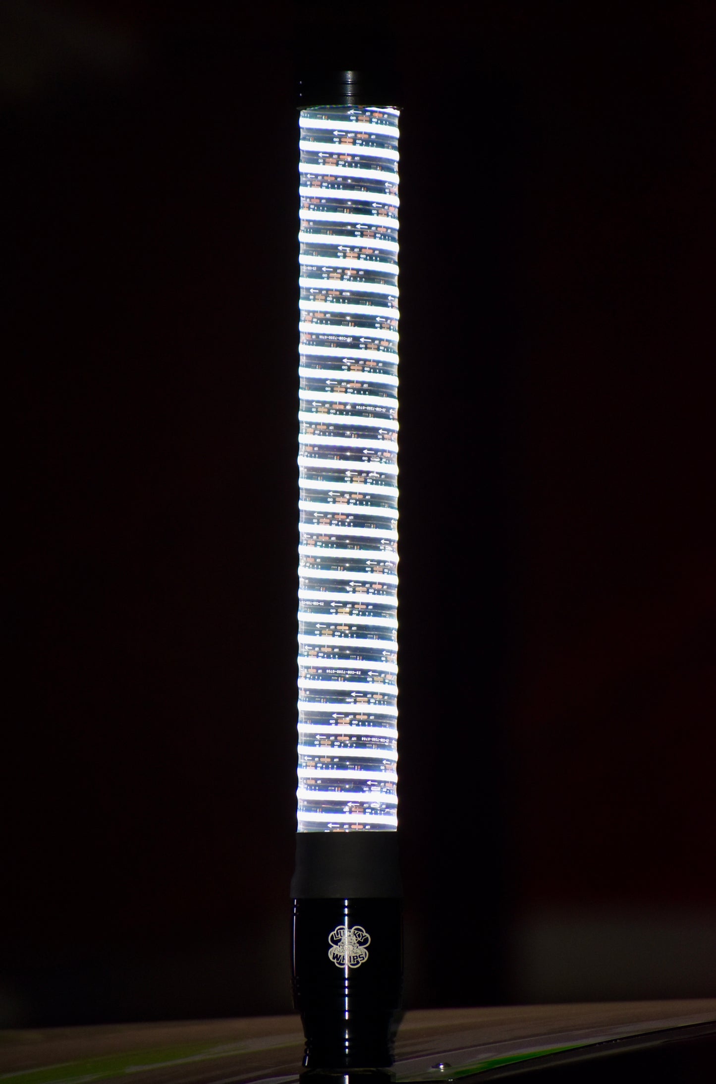 Colorful Xtreme G3 Fat Whips by Lucky Whips displayed with dynamic, flowing design for extreme sports activities.