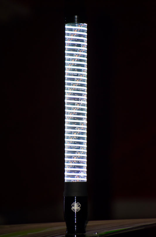 Colorful Xtreme G3 Fat Whips by Lucky Whips displayed with dynamic, flowing design for extreme sports activities.