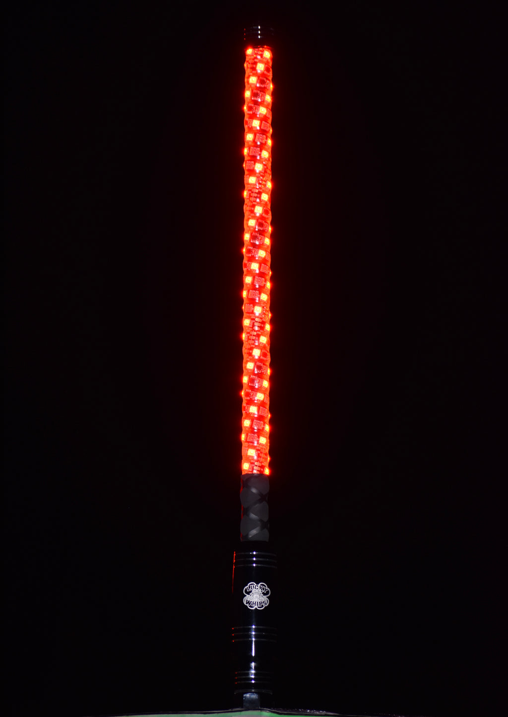 2-foot OG WHIPS LED Whips by My Store, flexible colorful light-up whip for vehicles or events, shown in vibrant illumination.