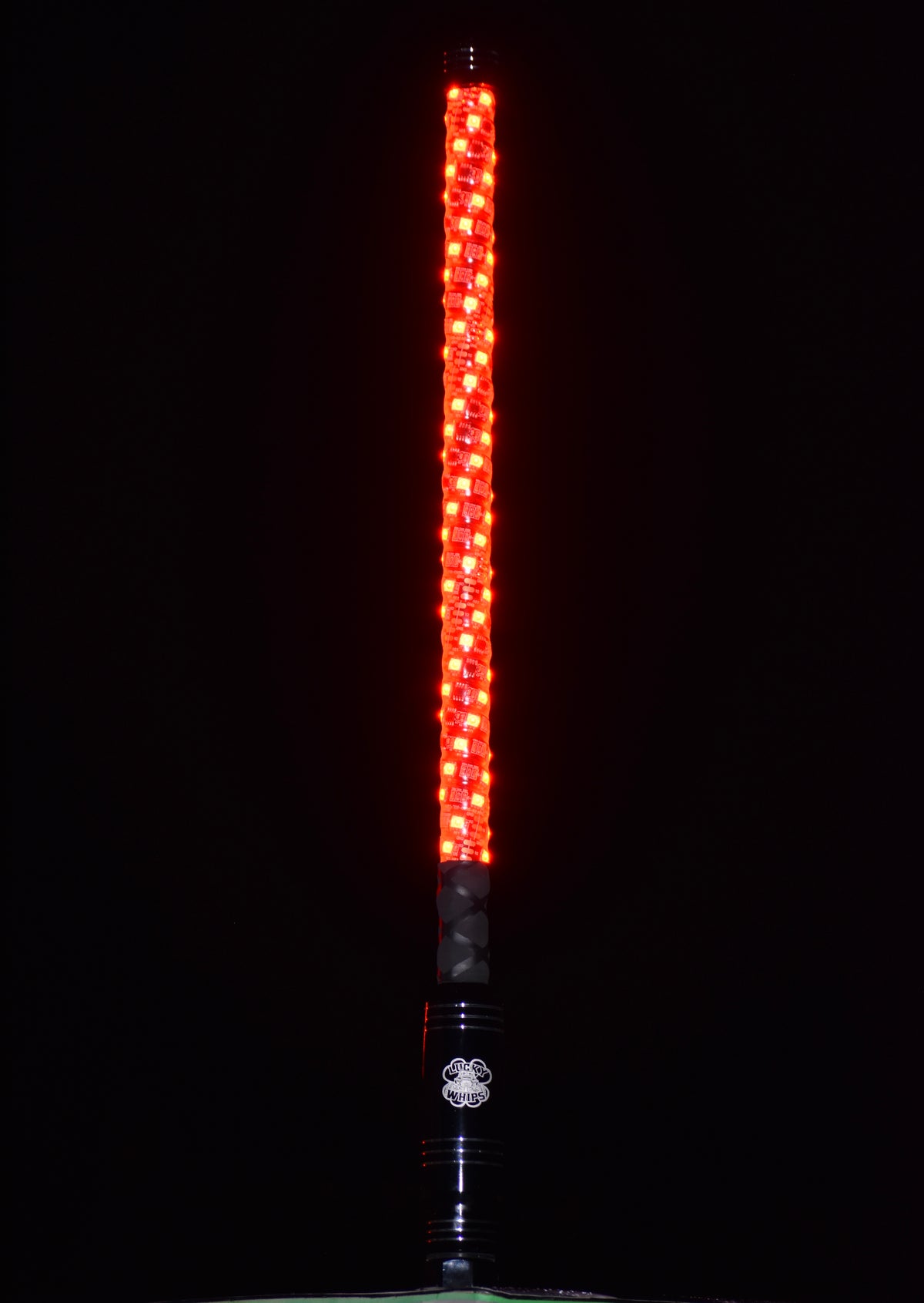 2-foot OG WHIPS LED Whips by My Store, flexible colorful light-up whip for vehicles or events, shown in vibrant illumination.