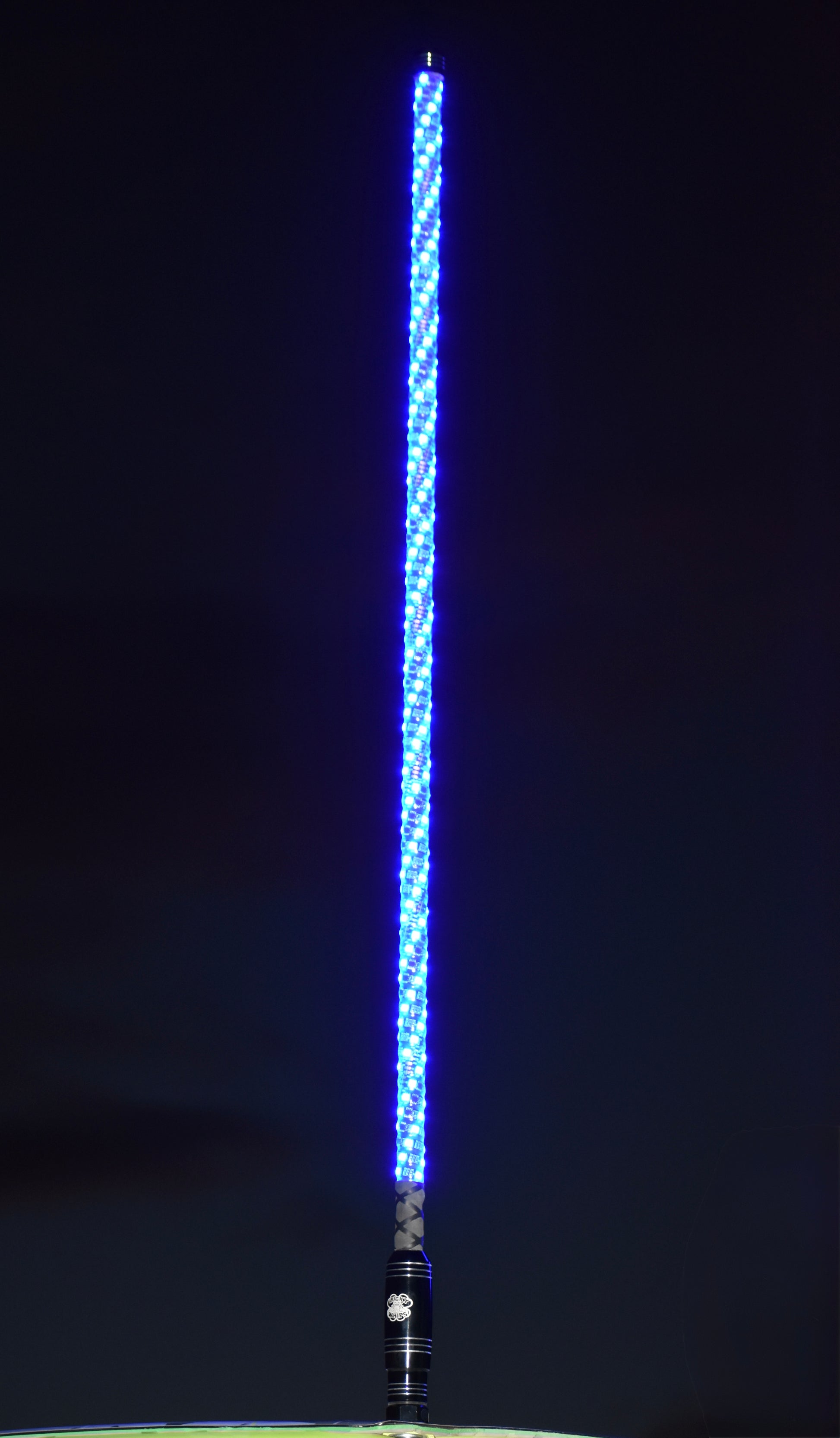 Colorful LED whips by My Store, featuring vibrant lights and flexible design for off-road vehicles.