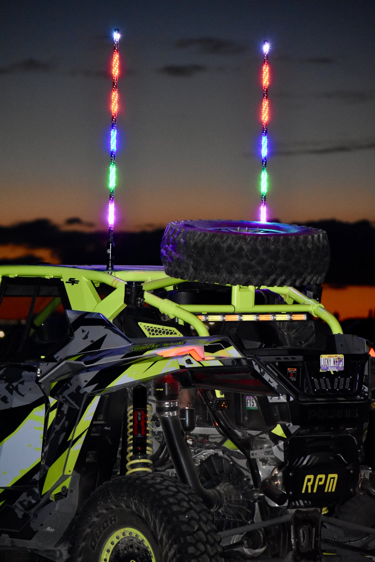 2-foot OG WHIPS LED whips by My Store, featuring flexible, colorful LED lighting for off-road and vehicle customization.